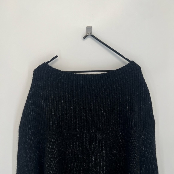 Zara Knit Wool Mohair Blend Multi Purpose Off Shoulder Fold Over Slouchy Sweater - Picture 4 of 10